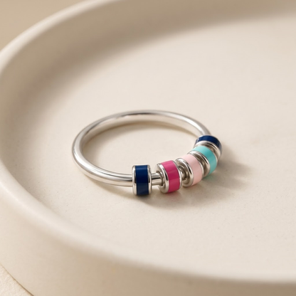 Enamel Spinner Ring - S925 sterling silver jewelry - Kynd Co.