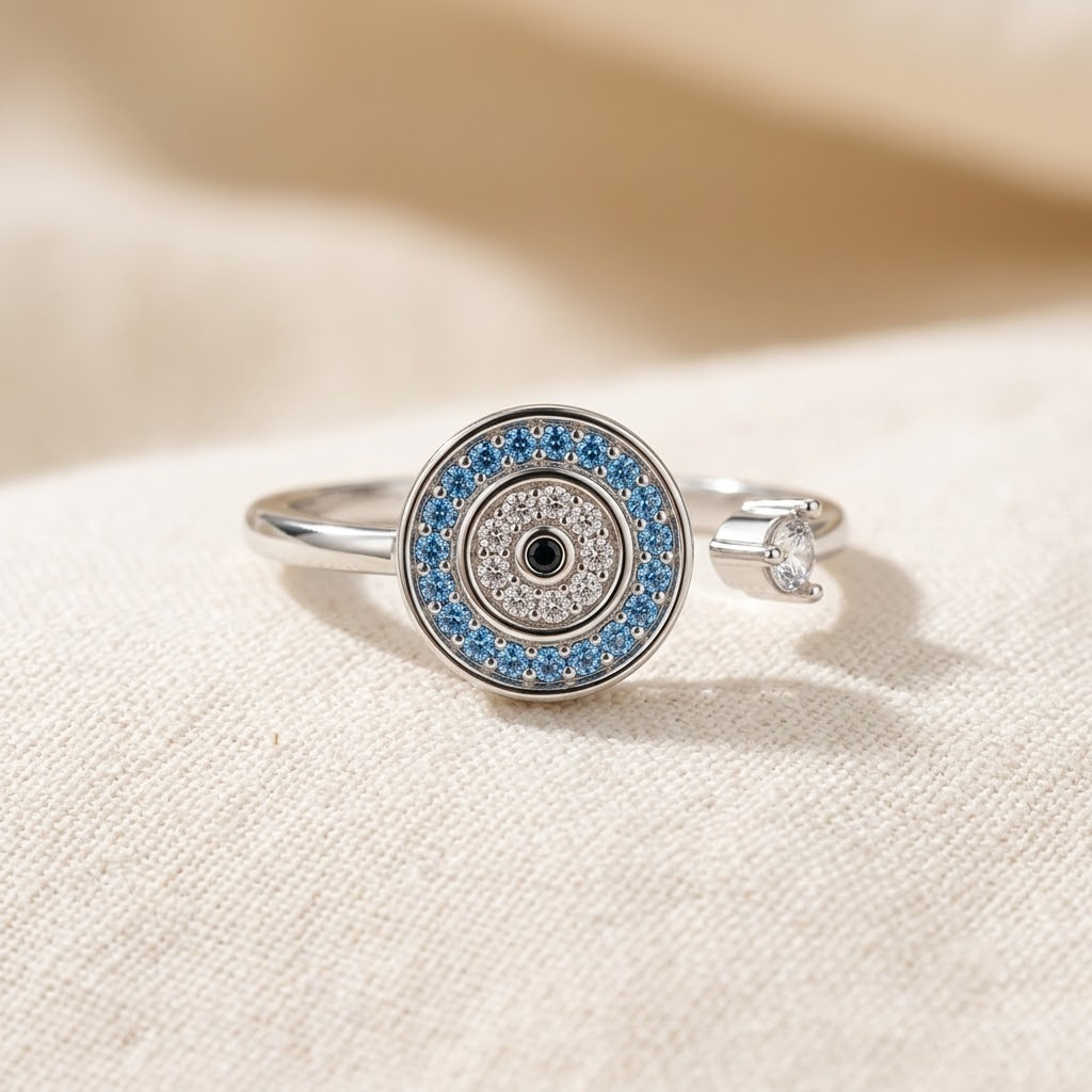 Evil Eye Ring - sterling silver evil eye ring - Kynd Co.