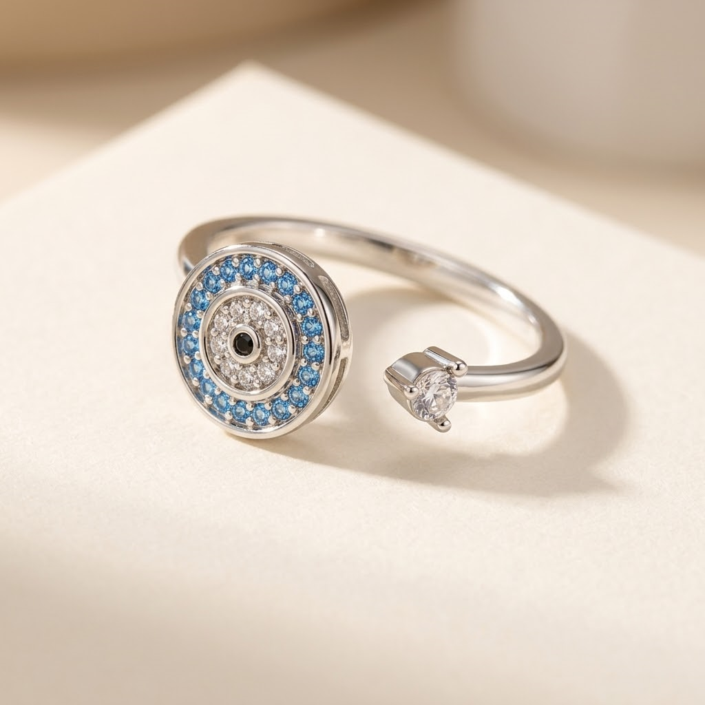 Evil Eye Ring - sterling silver evil eye ring - Kynd Co.