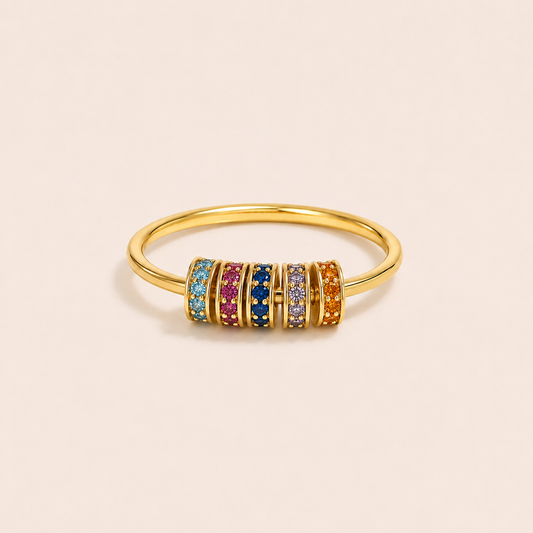 Colorful Spinning Ring - S925 sterling silver jewelry - Kynd Co.
