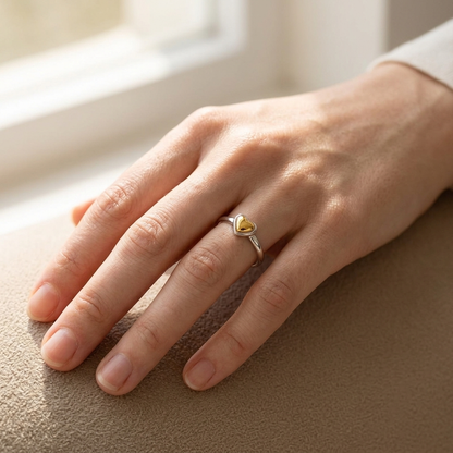 Golden Heart Ring - S925 sterling silver jewelry - Kynd Co.