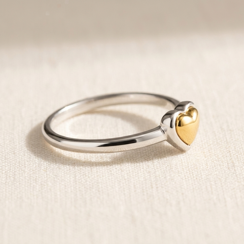 Golden Heart Ring - S925 sterling silver jewelry - Kynd Co.