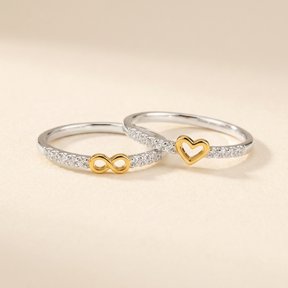 Infinity Heart Ring Set - S925 sterling silver jewelry - Kynd Co.