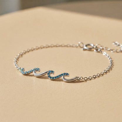 Wave Bracelet shown on wrist - Kynd Co.
