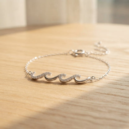 Wave Bracelet shown on wrist - Kynd Co.