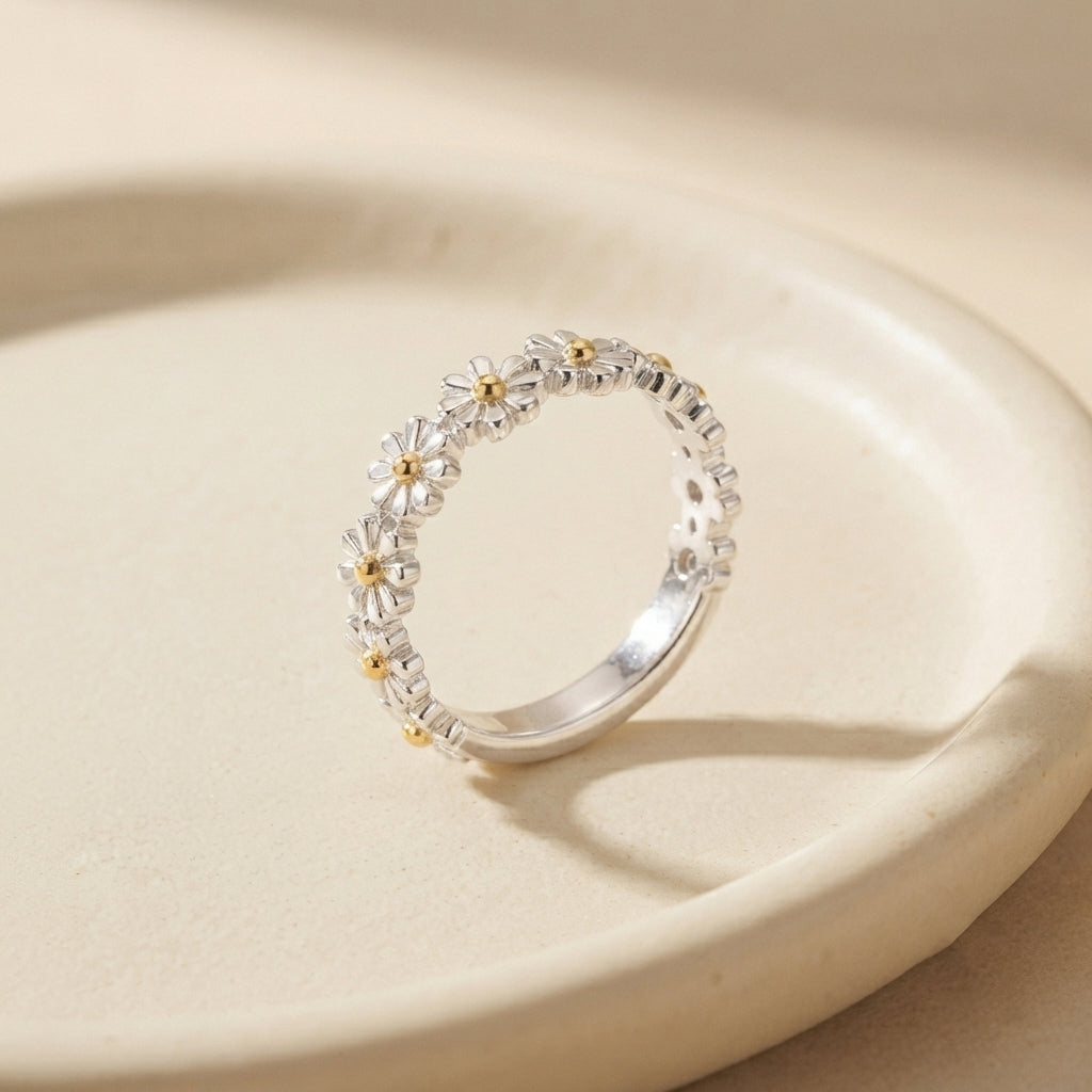 Wildflower Ring worn on hand - Kynd Co.